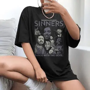 Sinners Movie Shirt 2025 , Aesthetic Movie Lover, Graphic Print T-Shirt