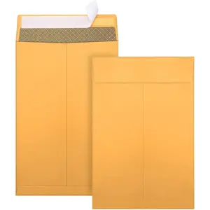 250 Pack 6x9 Self Seal Security Catalog Envelopes, Small Brown Envelopes for Mailing, Organizing, Storage, Home and Office
