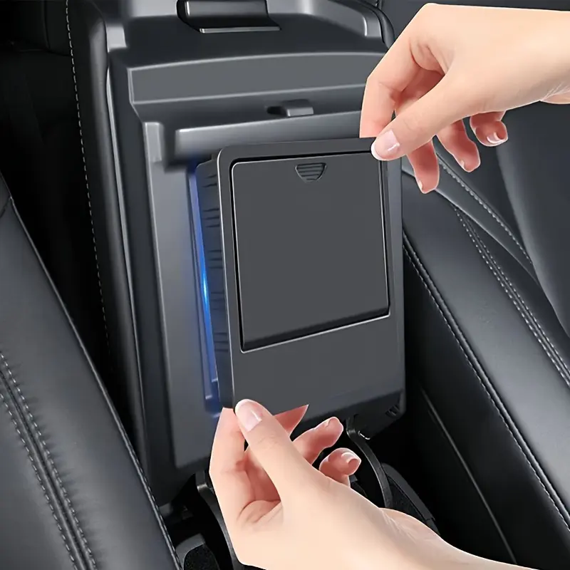 Car central control storage box, press switch, suitable for Tesla Model 3/Y 2017-2023 hidden armrest box storage box, automotive interior accessories, Car Organizers And Storage, Center Console Organizer