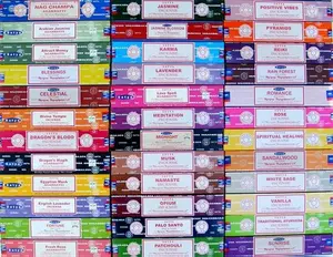 Satya Premium Hand-Rolled Scented Herbal Blend Incense Sticks - 12 Packs (15 Sticks Per Pack, 180 Total), Flower-Infused, Ideal for Meditation, Relaxation, Home Fragrance Aromatherapy Gifts