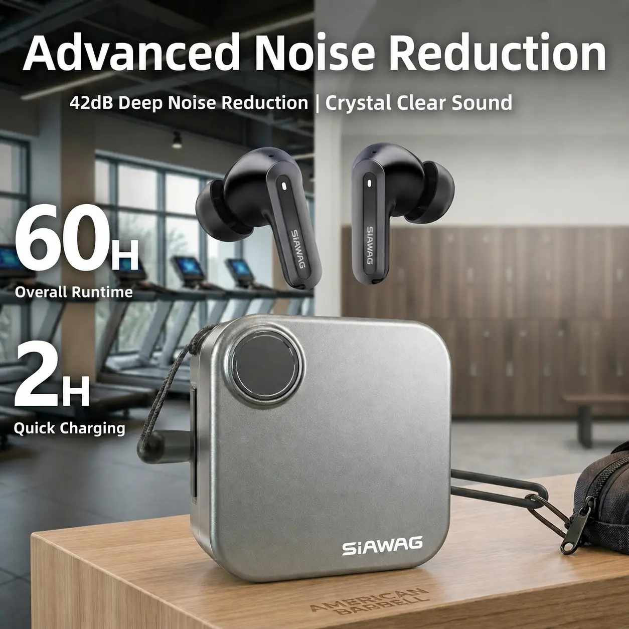 Wireless Earbuds Bluetooth 6.0 Earphones, In Ear Earbuds,Waterproof Wireless Earphones, Suitable for Office, Sports, Study and Audio Calls, Built in Microphone, Gaming Bluetooth Headphones Electronic Grey