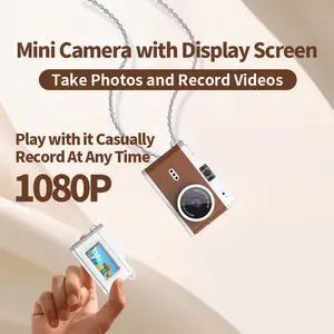 Mini Camera Retro Wearable Mini Camera, Retro Mini Camera - 1080P HD Video, 0.96" IPS Screen - Light for Vlogging, Travel, Tiny Pocket Size Photo Video Cameras - Small Compact Micro Camara Portable Video Premium Portable Camcorder