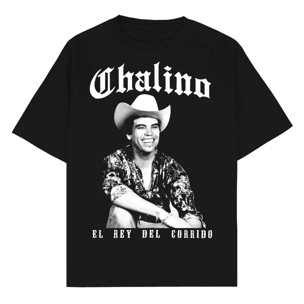 Men's Short-Sleeve Cotton Fabric Menswear T-Shirt - Legend Chalino Sanchez Inspired, Corridos Chicano Casual Streetwear Tee