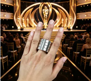 Silver-Finish Four-Ring Thumb Ring – Elegant Silver Shine & Distinct Four-Band Design for Versatile Styling