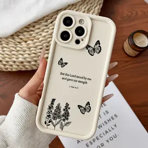 Designed for iPhone11/12/13/14/15/16/promax/x/xs/xr/xsmax CaseButterfly Scripture Soft Durable TPU Protective Cover CASE