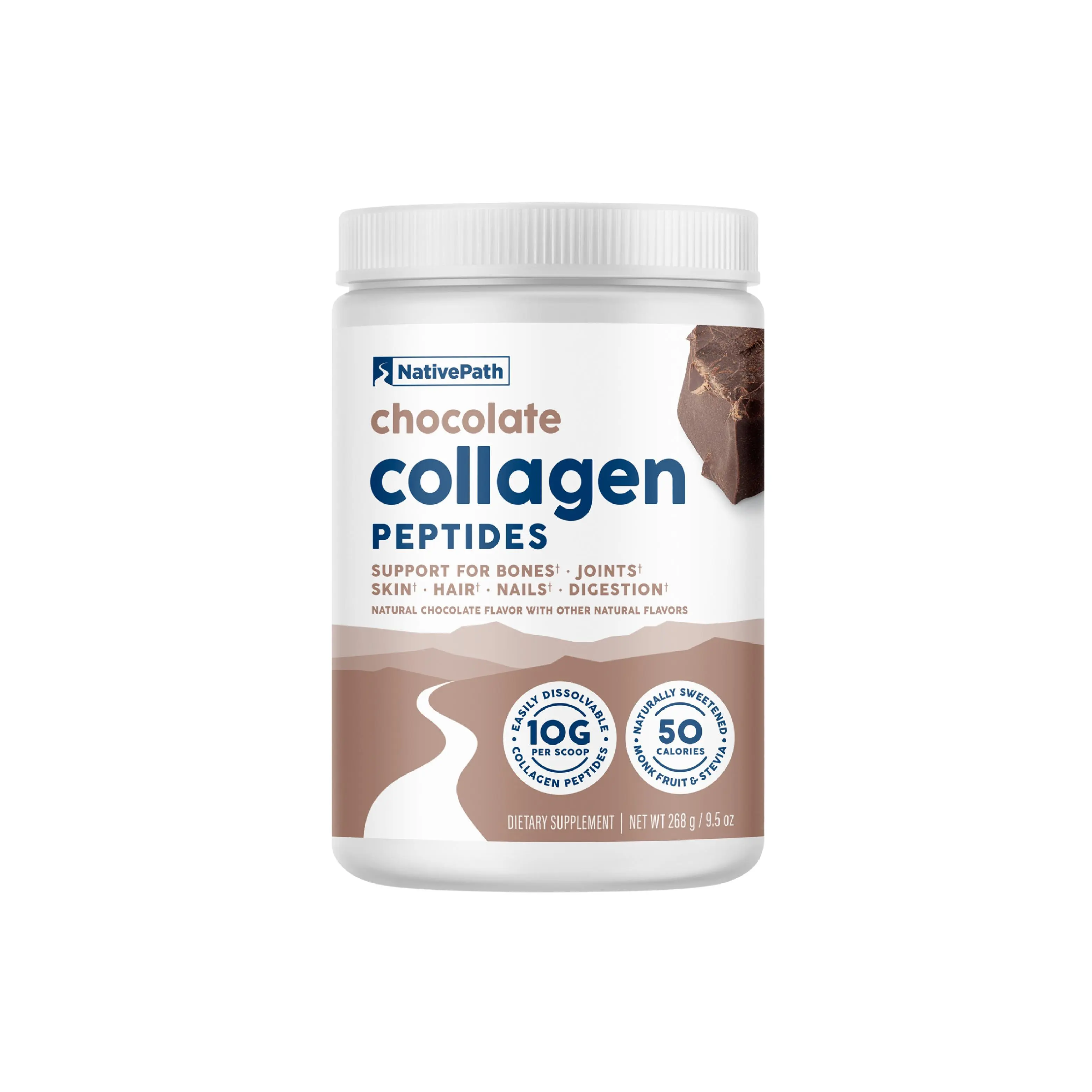 NativePath Chocolate Collagen Peptides for Women - Hydrolyzed Grass-Fed Type 1 & 3 - Hair, Skin, Nails, Bones & Joints - Keto & Paleo, No Gluten or Dairy - 30 Servings