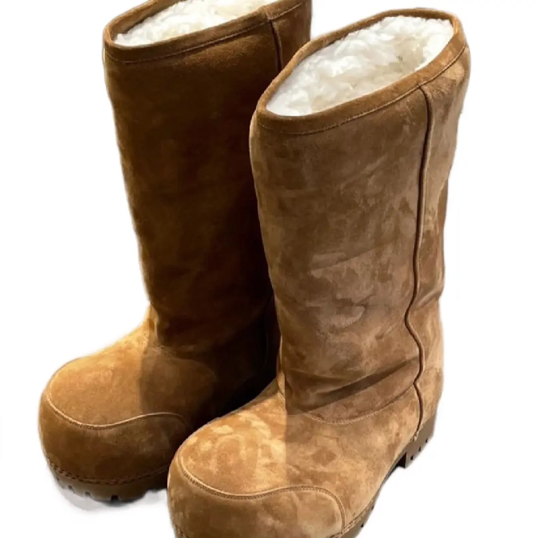 Women Snow Comfortable Boots Cotton Shoes Women's Winter Boots Women Plus Fleece Thickened Warm Flat Short Women Non-slip Boots Trendy Chunky Platform Snow Boots, Brown Suede Short Ankle Boots, Stylish Winter Fashion Shoes