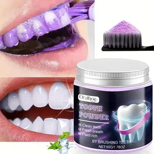 Teeth Whitening Powder with Hydroxyapatite, Color-Correcting Stain Remover, Toothpaste Enhancer, Teeth Brightening Booster, Teeth Stain Cleaner, 50g, Oral Hygiene Enhancement