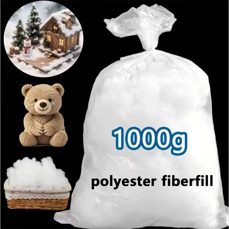 Premium Polyester Fiber Fill, 200-1000g Weight Range, Soft Plush Pillow Insert Material, Ideal for Crafts, Home Decor, Gift Making, Fiberfill
