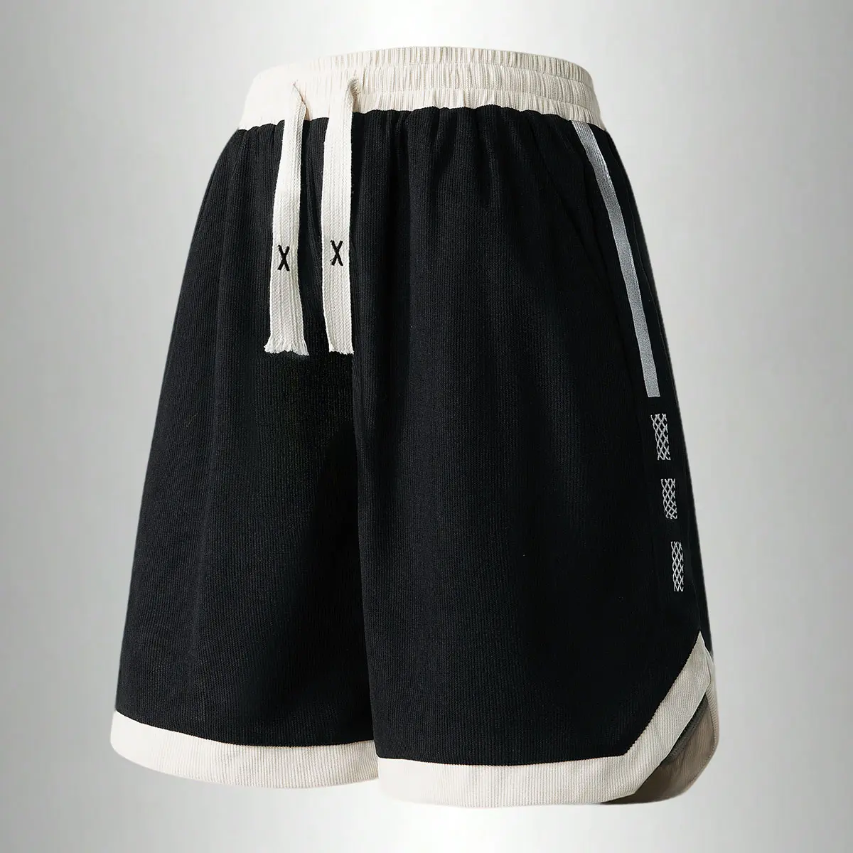 Men's Loose-Fit Colorblock Casual Athletic Shorts - Contrast Color Striped Design, Soft Elastic Drawstring Waist Training Shorts for Daily & Summer Wear, Colorblock Shorts,summerwins,travel essentials,camping essentials