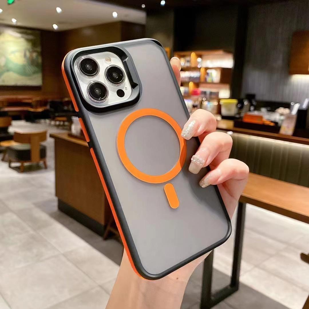 MagSafe Skin-Feel Magnetic Phone Case | Compatible with iPhone17ProMax/16Pro/15/14/13 - Premium Frosted Anti-Fingerprint, Minimalist Color-Block Shockproof Cover