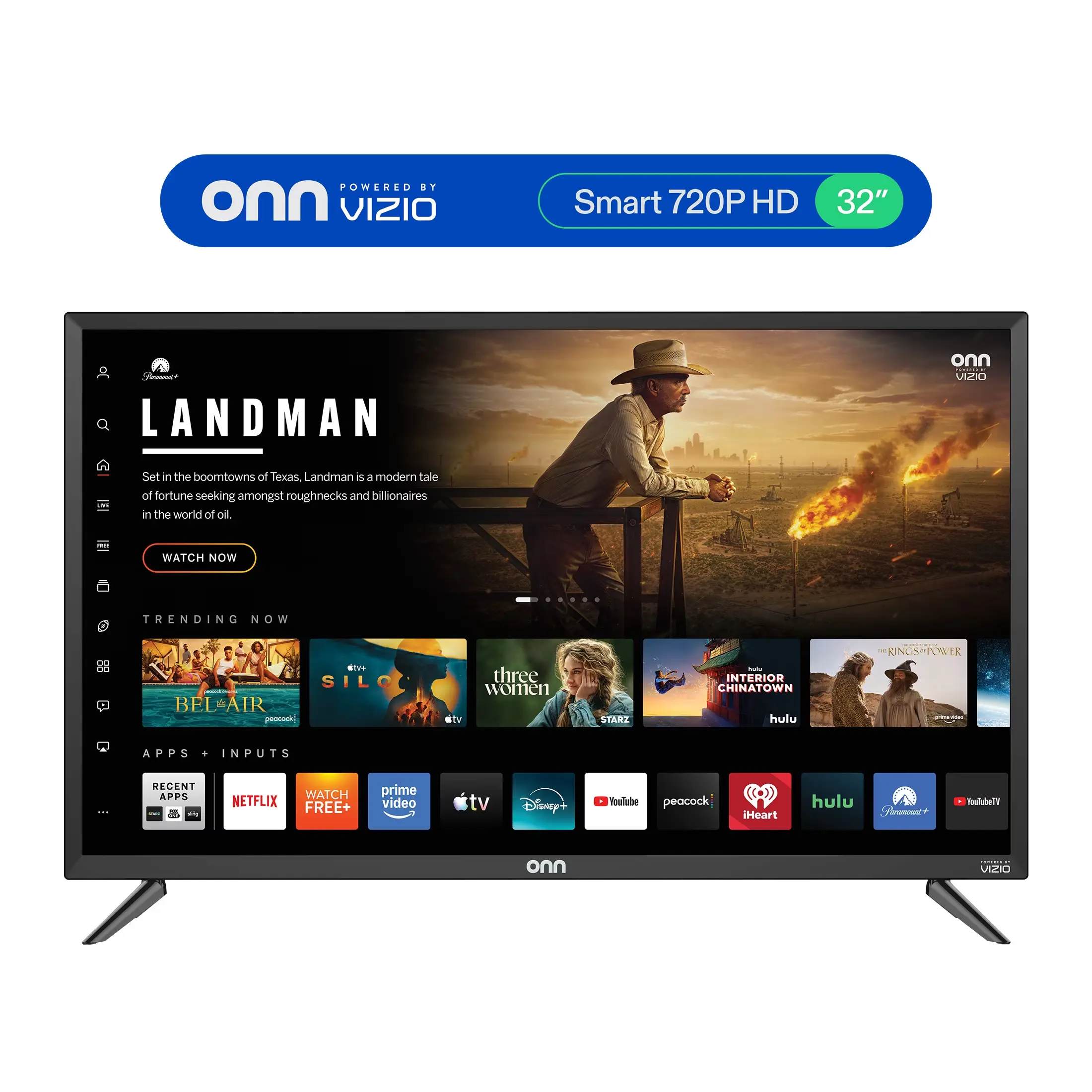 onn 32-Inch Class 720P HD Smart Television - Powered by VIZIO, VIZIO OS, WatchFree+ Access, Mobile App Control