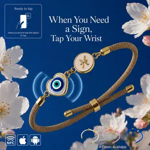 Orphaya NFC Zodiac Evil Eye Bracelet, Personal Tarot for Life Clarity & Decision Guidance, Daily Horoscope Spiritual Jewelry