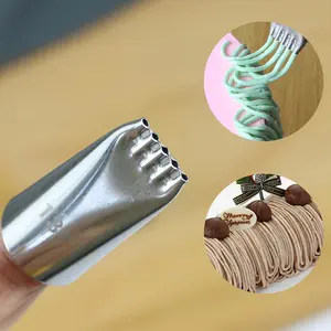 1pc Stainless Steel Cake Decorating Piping Tips Multi Pattern Nozzles  - Professional-Grade Icing Nozzles for Cream Rose Flower Meringue Biscuit Decoration Pastry Nozzles- Essential Baking Tools and Kitchen Gadgets for Cake Cupcake Decorating Enthusiasts