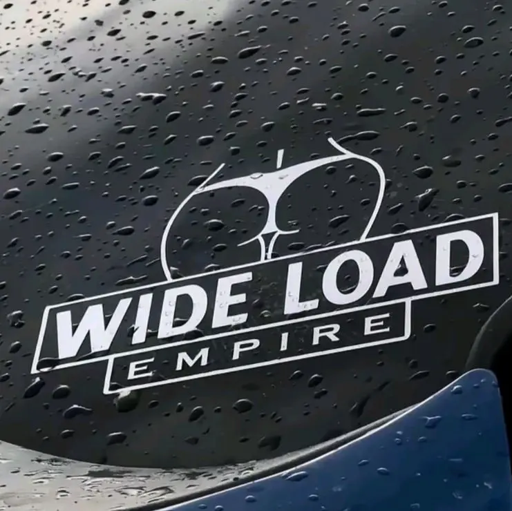 Wide Load Blue Collar Swim Suit Addition Truck Stickers - Universal Car Sticker for Vehicle Exterior Decoration, Durable Personalization Accessory with Easy Installation