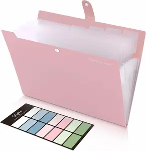 SKYDUE Accordion File Organizer, 8 Pockets Expanding File Folders, Portable Document Paper Organizer, Home College School Office Supplies, Letter Size Gray