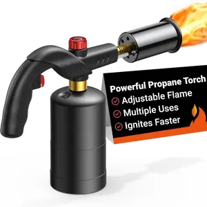 Propane Cooking Torch, Torch Head for Propane Tank with Igniter Searing Torch for Sous Vide Charcoal Torch Lighter BBQ Grill Flame Thrower Campfire Starter (Propane Tank Not Included)