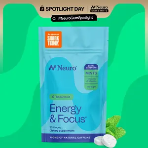 Neuro Extra Strength Energy Caffeine Mints (90 Pieces) - Sugar-Free Nootropic Gum for Energy & Focus with L-theanine, Caffeine, Vitamin B12 & Vitamin B6 - Spearmint Flavor