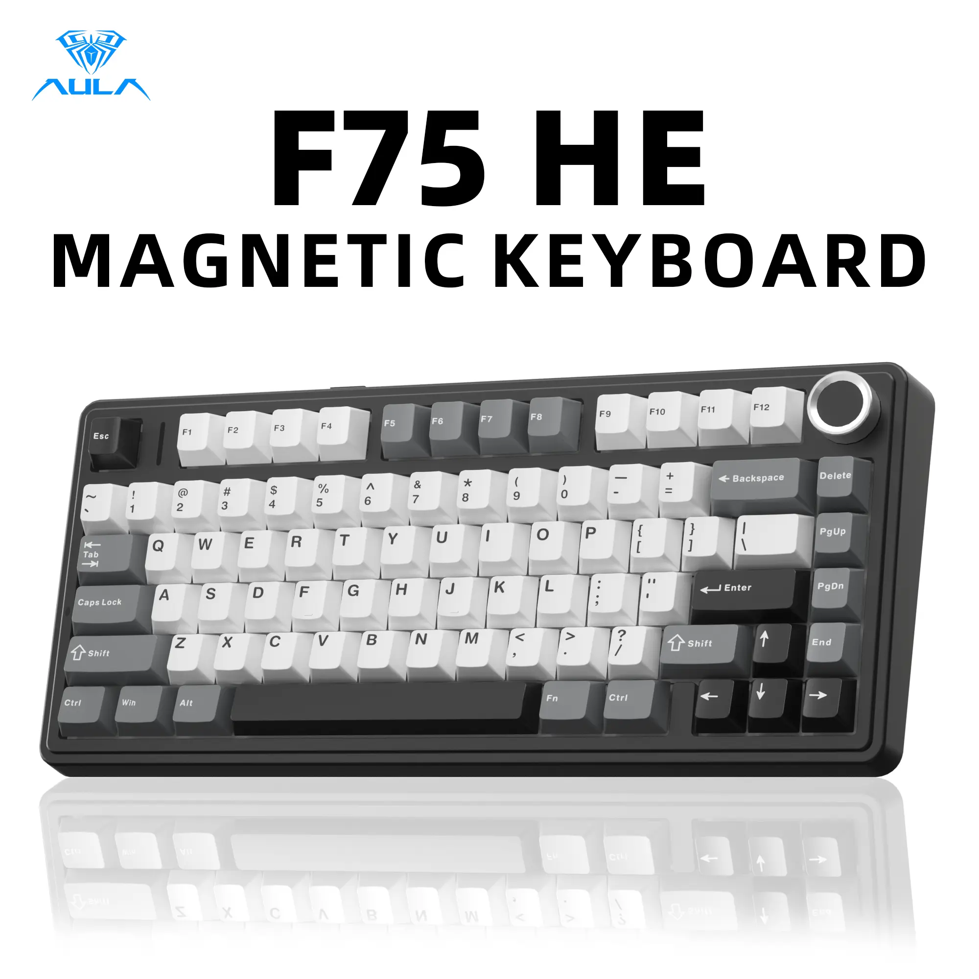 [NEW]AULA F75 HE Wireless Magnetic Switch Custom Gaming Keyboard, 75% Hall Effect Keyboard with Rapid Trigger, 8000Hz Polling Rate , Adjustable Actuation, BT/2.4G/USB-C, Hot Swappable RGB Backlit Keyboard for PC Gamer Multi-Device Creamy  Keyboard