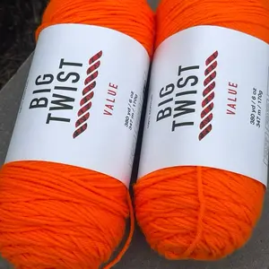 Big Twist Value 100% Acrylic "varsity Orange" Yarn