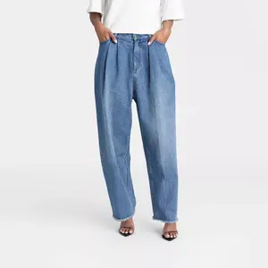 KBB by KAHLANA Women's High-Rise Barrel Leg 'The Devin Jean'