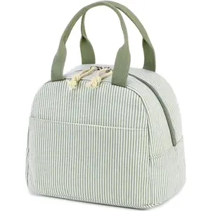 Lunch Bag for Women Men Cute Corduroy Lunch Tote Bags Reusable Insulated Lunch Box Large Capacity Reusable Insulated Cooler for Work Picnic or Travel