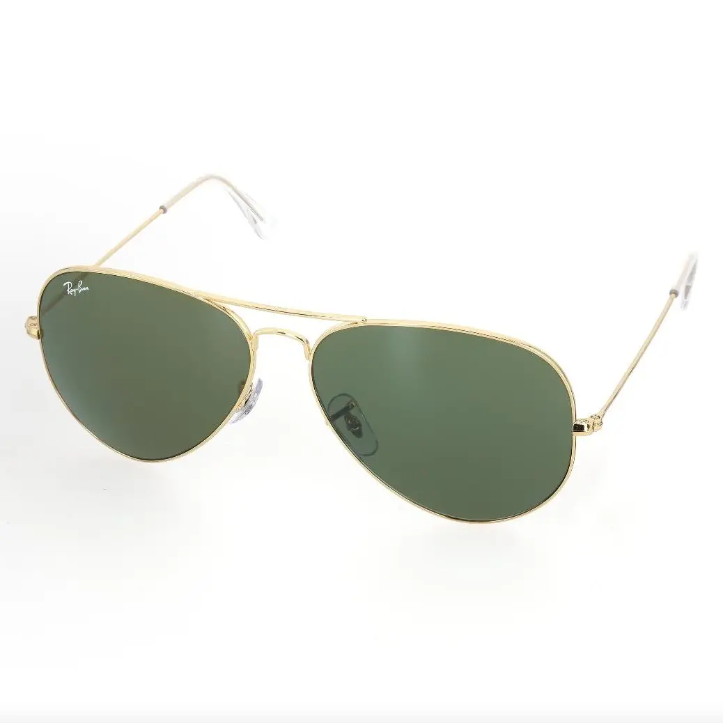 Pre-owned Brand new Ray Ban RB3025 Classic Aviator Sunglasses, Gold Metal Frame G 15 Green Lens（Do not purchase directly. Contact us for details.）