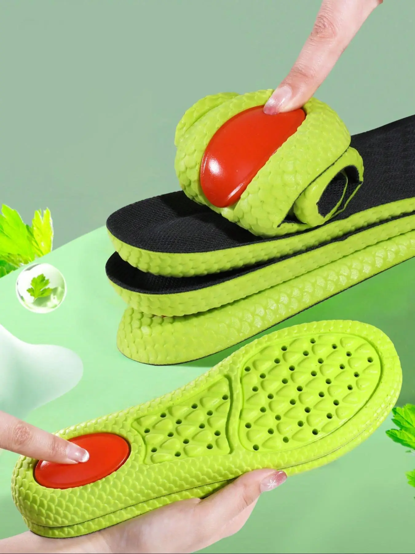 Shock-absorbing Insoles for Women's Shoes, Breathable Cushioned Insoles, Comfortable Slip Resistant Sole Shoes Insoles for Running Sports, Unisex Shoe