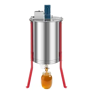 VEVOR Electric Honey Extractor, 6 Frame Honey Spinner with Transparent Lid, 140W Stainless Steel Honeycomb Drum Spinner, Height Adjustable, Honeycomb Extraction Equipment for Beekeeping