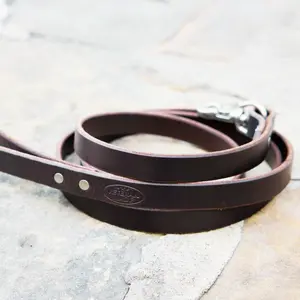 The Mercy Dogs Leather Leash - A veteran hand-made, high-grade leather, dog leash