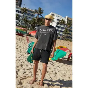 Pacsun Men's Saints Washed Cropped Boxy T-Shirt
