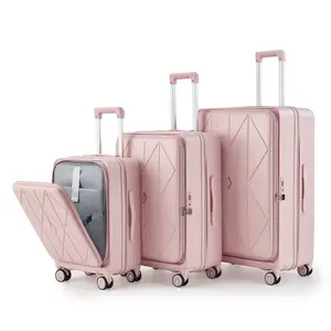 3 Piece Expandable PC Hard Shell Spinner Luggage Set,Expandable TSA Lock Spinner Luggage Set,Expandable Hardside Spinner Carry-On,hardside suitcase,luggage safety (20/24/28)