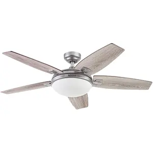 Honeywell Carmel Ceiling Fan, Quiet Motor and Remote Control, 48", Matte Nickel