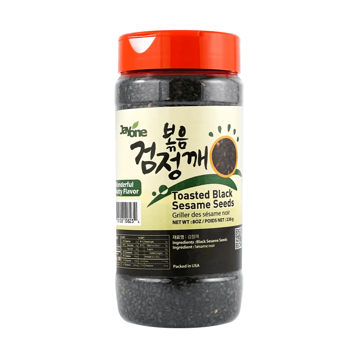 JAYONE Korean Black Sesame Seeds 227g - Roasted Whole Seeds for Cooking & Baking JAYONE Korean Black Sesame Seeds 227g - Roasted Whole Seeds for Cooking & Baking