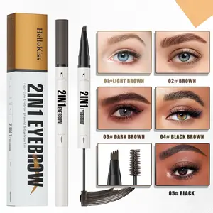 Dual-Ended Eyebrow Pencil Features a four-pronged realistic eyebrow pencil tip and a brow-setting wax tip Waterproof and sweat-resistant for long-lasting wear Christmas makeup gift