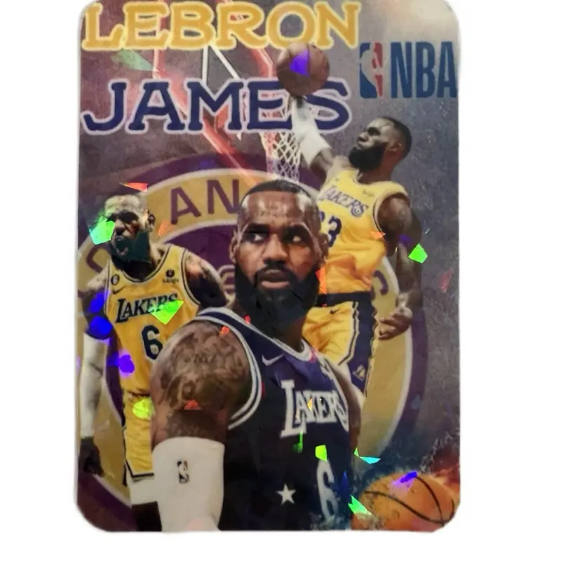 HOLO Lebron James Card - Limited Edition Double-Sided Glossy & Shiny Soccer Card with Sleeve Included Premium Quality Collectible