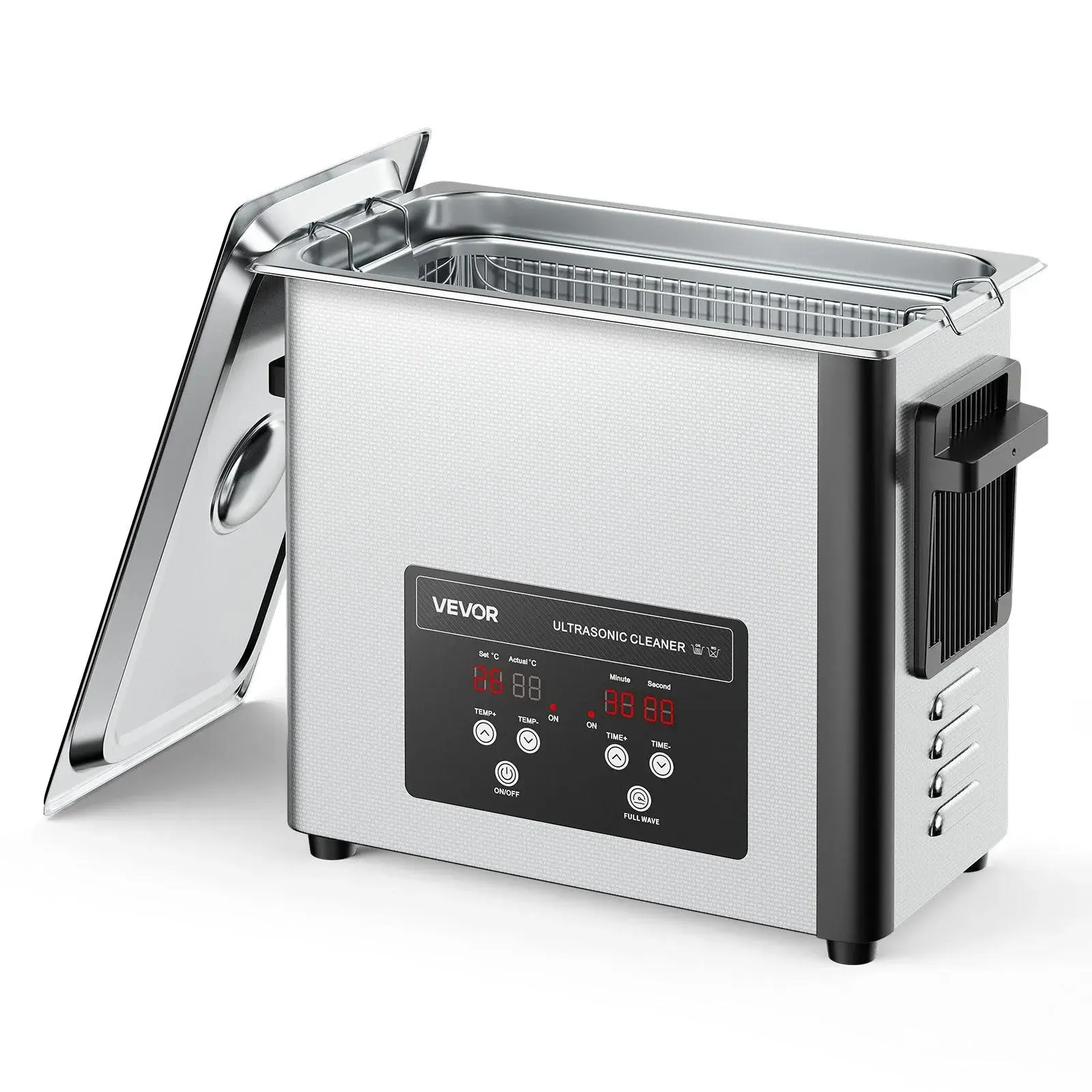 【FathersDayGift】VEVOR 6L Ultrasonic Cleaner, Professional Ultrasonic Cleaner Machine with Cleaning Basket & Digital Display, 120W Stainless Steel 40kHz Cleaning Machine for Watches, Razors, Jewelry, Coins and More