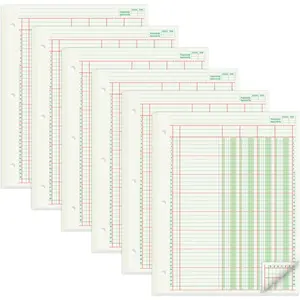 300 Sheets Columnar Analysis Pads 4 Column Accounting Paper 8.5X11 Inch Ledger Paper for Bookkeeping Accounting 3 Hole Punch Green 6 Pack 50 Sheets/Pack