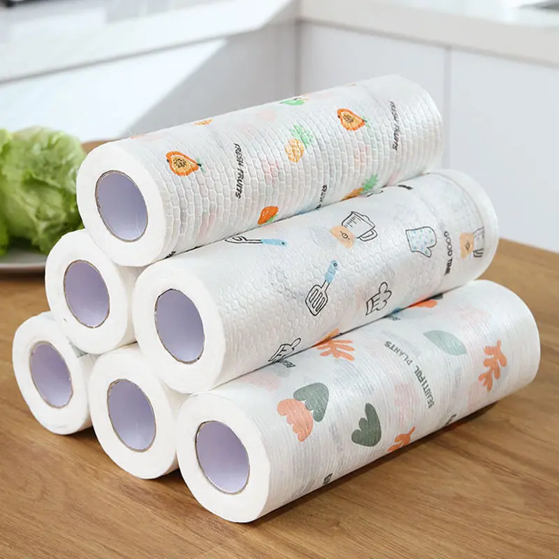 Disposable Fabric Kitchen Wipes, 3-Piece Lazy-Friendly Thick Oil-Resistant Dish Cleaning Cloth - Water Absorbent, Wet-Dry Dual-Use Household Cleaning Towels, Household Items Disposable