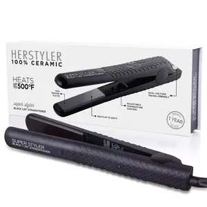 Herstyler Superstyler Onyx Ceramic Flat Iron, Ceramic Hair Straightener With Adjustable Temperature, Travel-friendly Dual Voltage Flat Iron