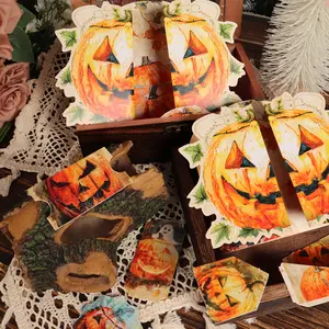 1set (3D Halloween Card with 9pcs tags) Laser Cut Greeting Card, Pocket Wishes, with Pumpkin Patterns Halloween Decor, Suitble for Halloween Postcard, Gifts, Memo Cards, Durable Cards, XMS Revolutions