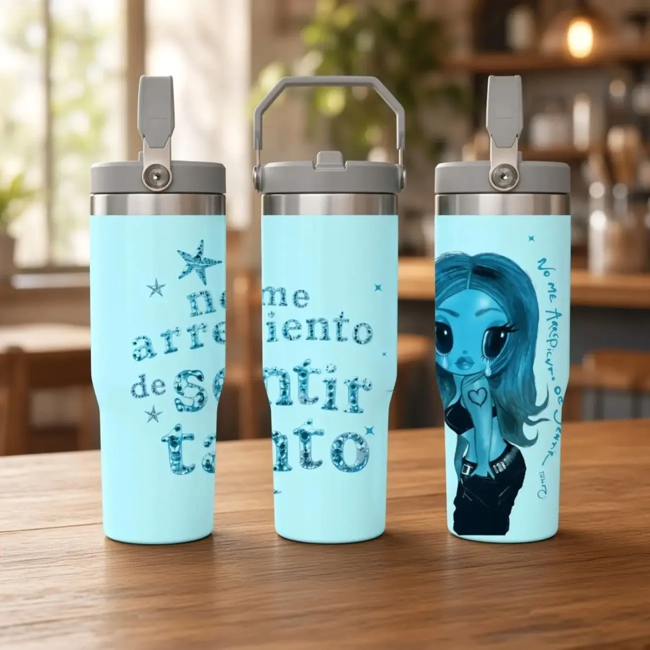 New Album No Me Arrepiento De Sentir Tanto La Bichota Latin Handheld Car Tumbler 30oz Skinny Tumbler | Handmade Sublimation Tumbler | Stainless Steel Travel Cup | Gift for Drink Fans