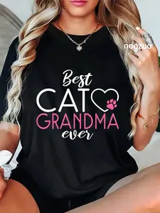 100% Cotton Best Cat Grandma Ever Kitty Cat Lover T-Shirt