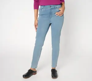 Denim & Co. Regular Comfy Knit Slim Straight 5- Pocket Pants