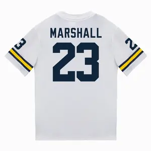 Michigan Wolverines #23 Jordan Marshall Student Athlete White Football Jersey