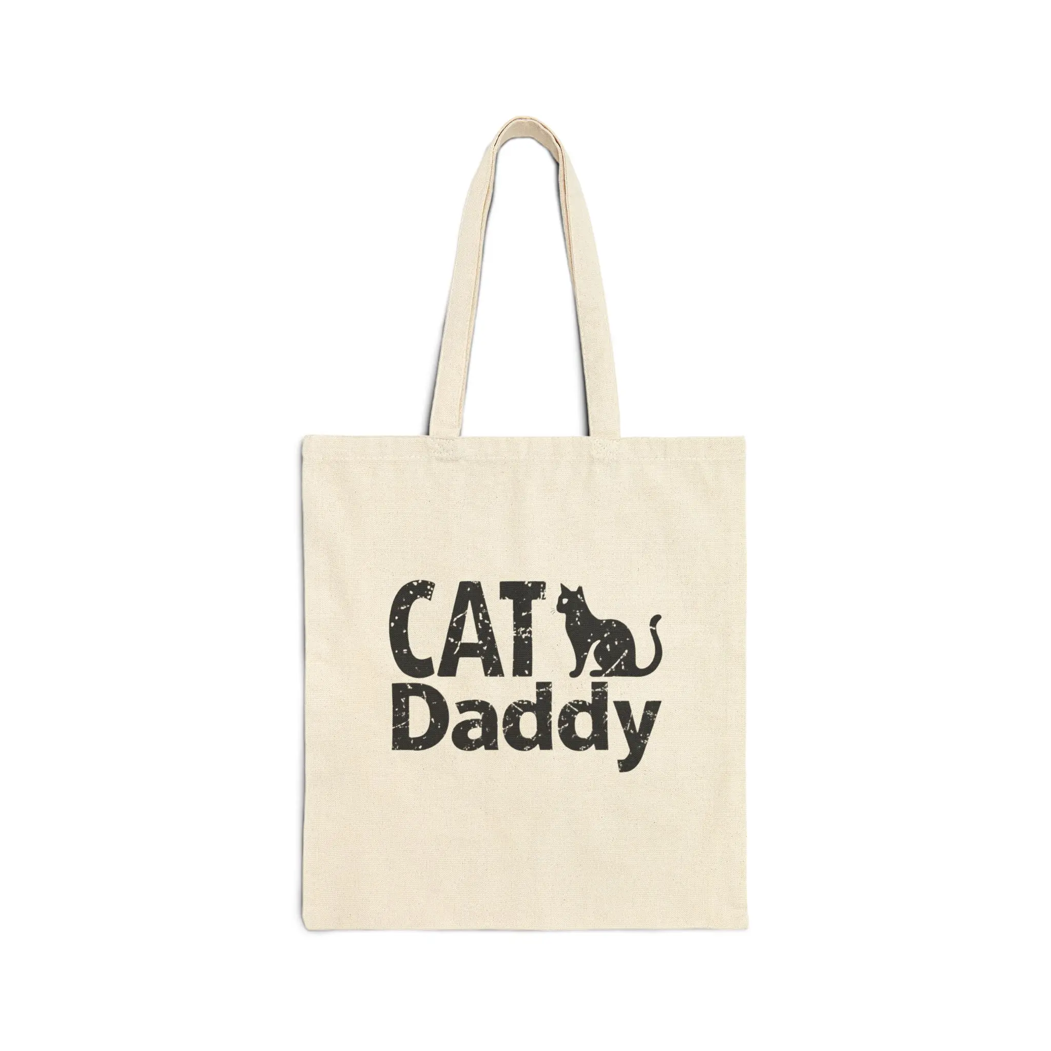 Cat Daddy tote bag | cat dad canvas tote | vintage cat silhouette