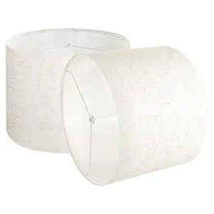 VEVOR Drum Lamp Shade 2 Set, 13 in Topx 13 in Bottomx 10 in High, Medium Drum Linen Lampshade, Replacement Lamp Shade for Table Lamps Floor Lamps Pendant Lights, Easy Assembly Required (Light Linen)