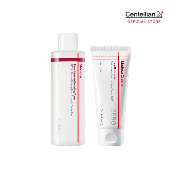 [NEW][Centellian24] Madeca Time Reverse Zero Duo | Boosting Toner 250ml + Time Reverse Zero Cream 80ml | Firming, Hydration & Sensitive Skin Care | Korean Skincare
