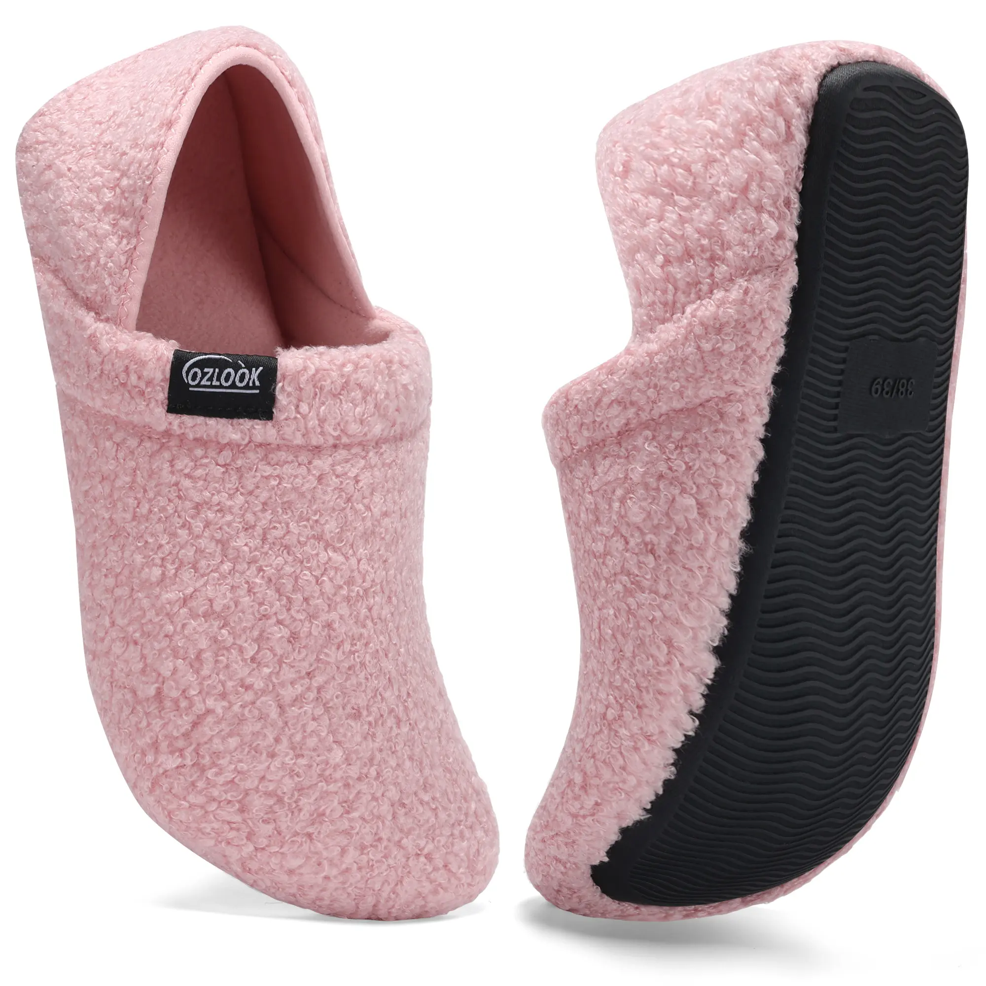 Women's Soft Non-Slip Ankle Flexible Slip-On Slippers - Winter Warm, Portable, Indoor/Outdoor Footwear for Home Travel, All Seasons Slippers for Women