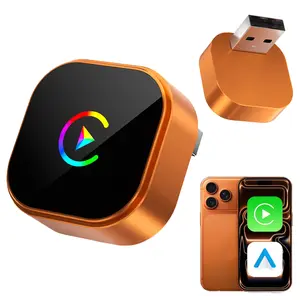 Father's Day Gift,2-in-1 Wireless Carplay Adapter for iPhone,Wired CarPlay to Wireless,Android Auto Mini USB Design with Fast Stable Connection Car Play for Apple iOS 10+, Android 11+ Version